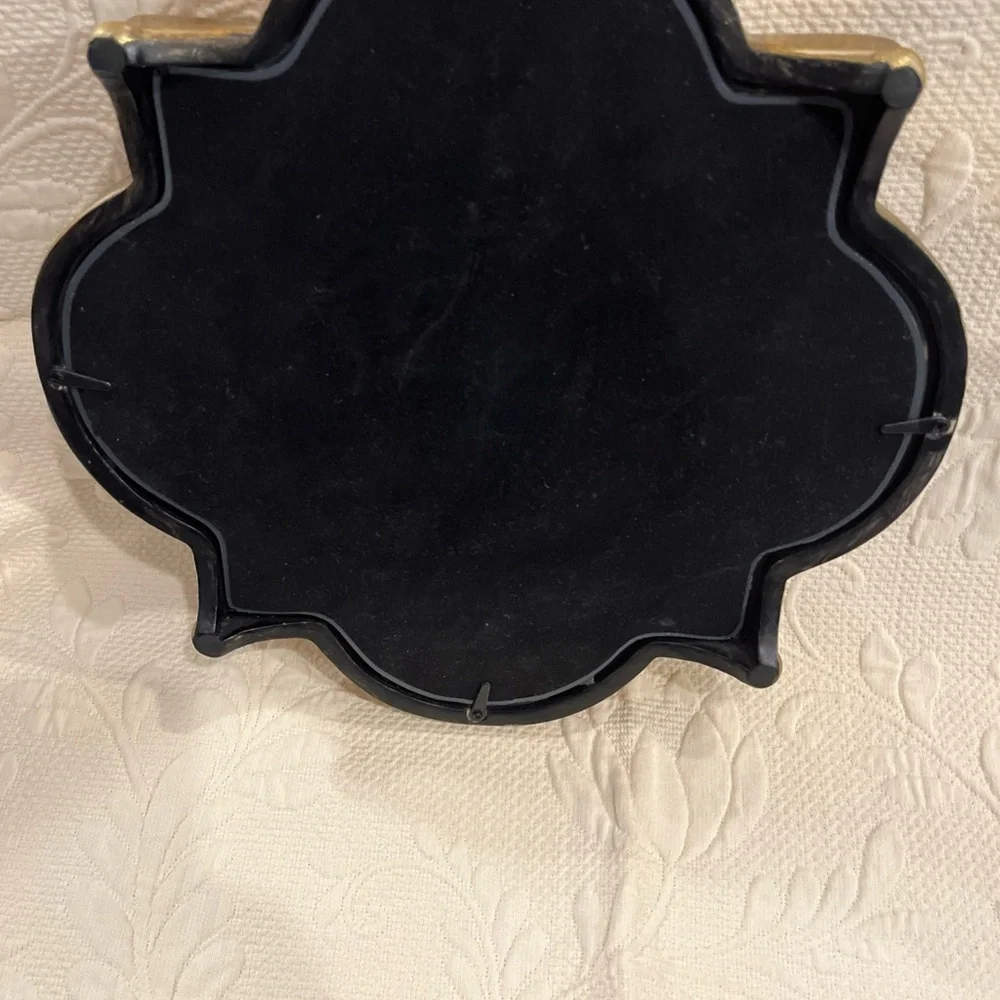 Vintage Quatrefoil Gold Gilt Framed Wall Mirror 12” Home Decor - Picture 7 of 7